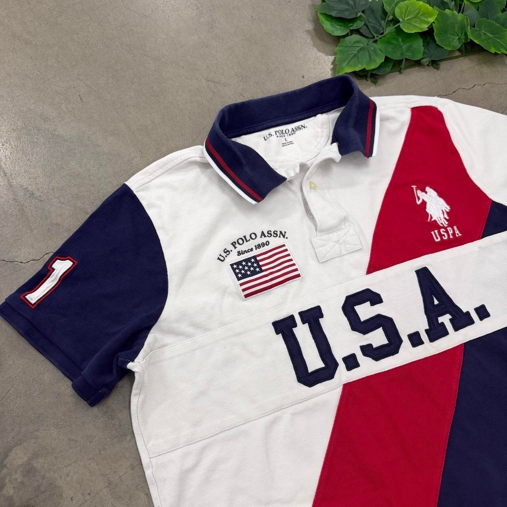 USA Color Block Big Pony Polo Shirt